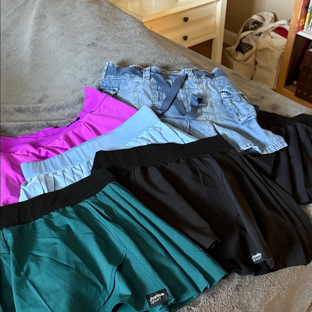 Justice Skorts Collection - Vibrant Colors and Denim